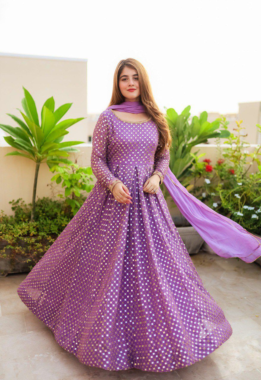 Matrut | Kashish Purple Polka Gown
