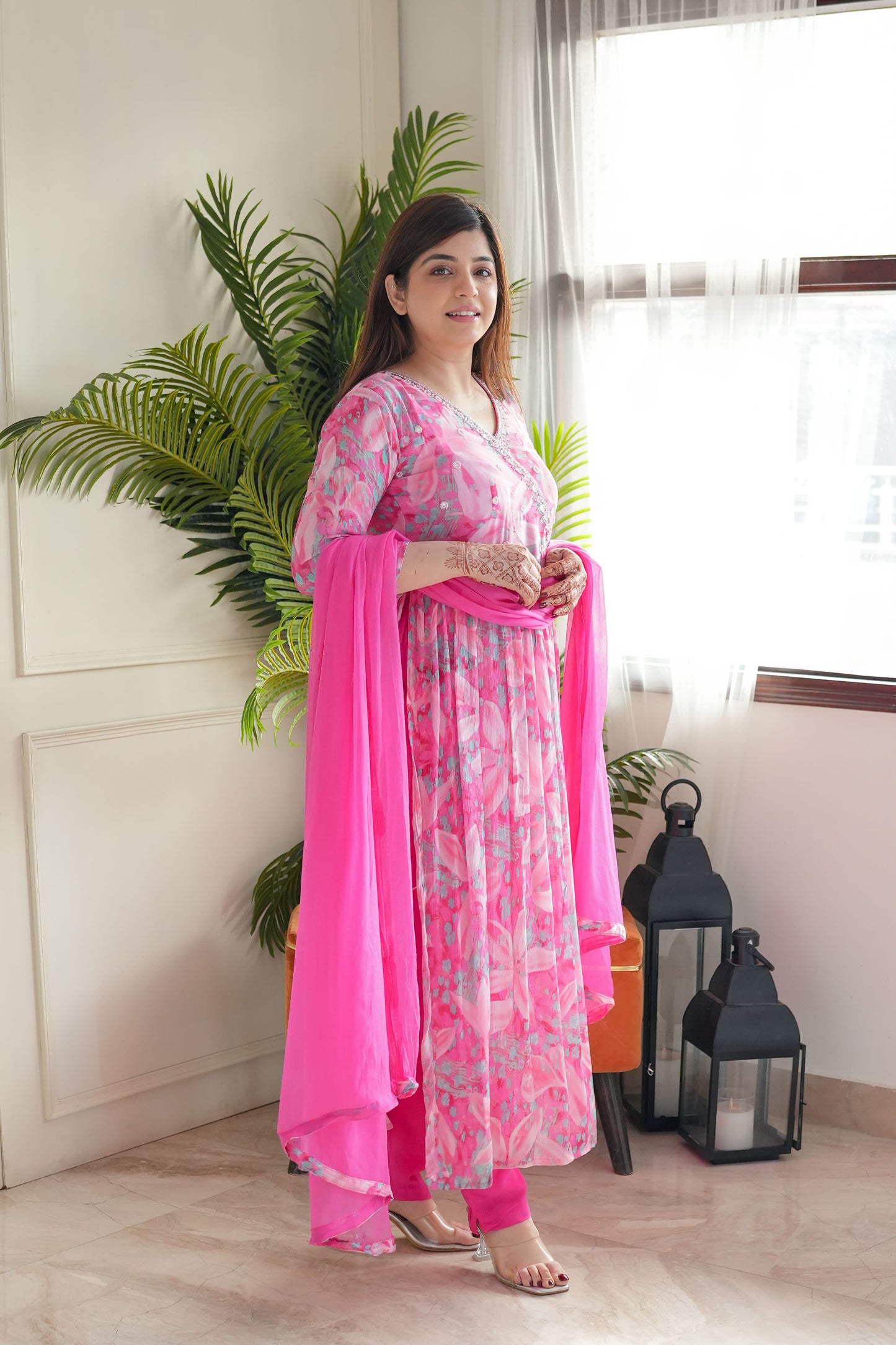 Matrut | Floral Joy Blush Pink Anarkali Suit