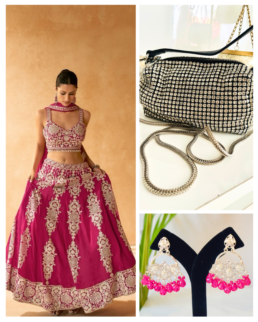 On rent - FULL SET | Nava Rang Rani Pink Lehenga Set