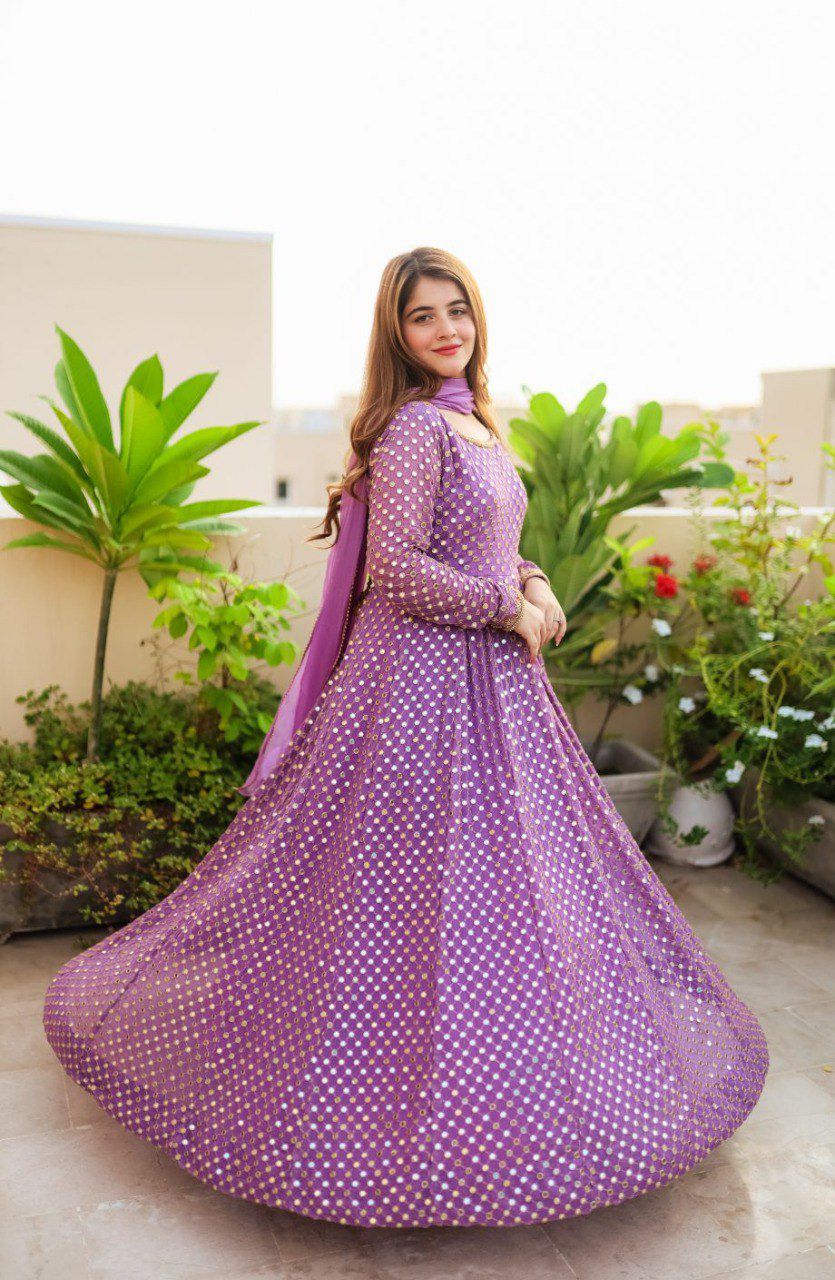 Matrut | Kashish Purple Polka Gown