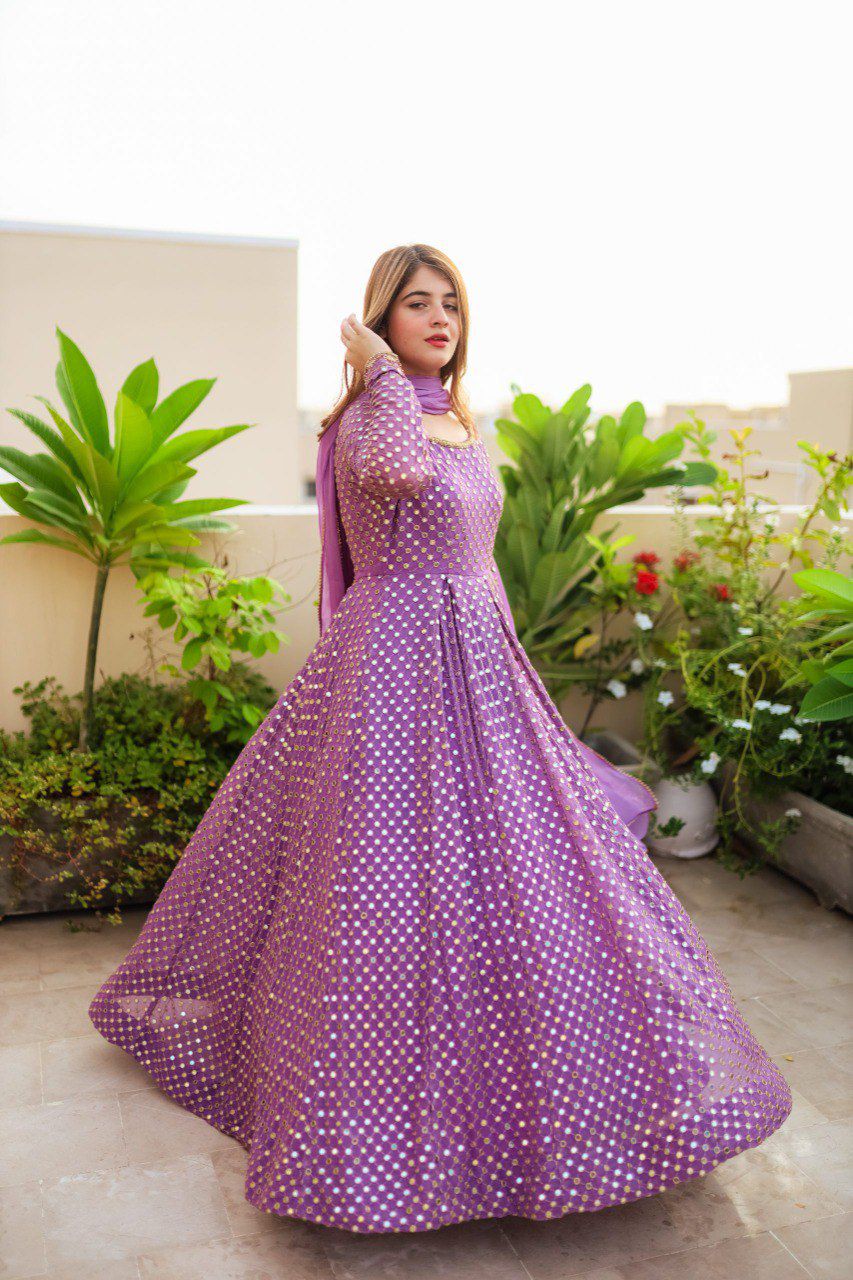 Matrut | Kashish Purple Polka Gown