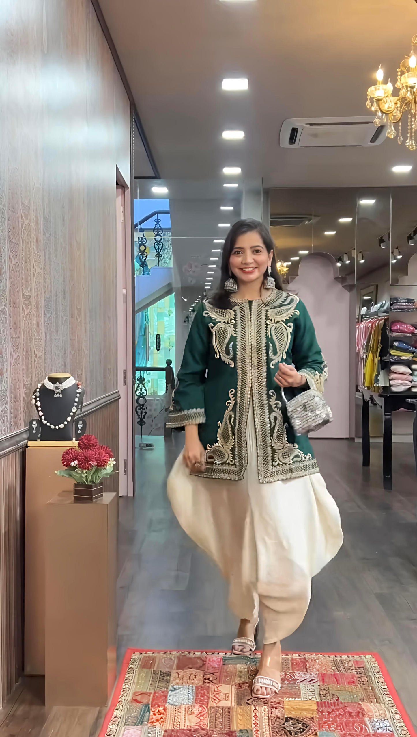 Matrut | NSR Green Dhoti Suit