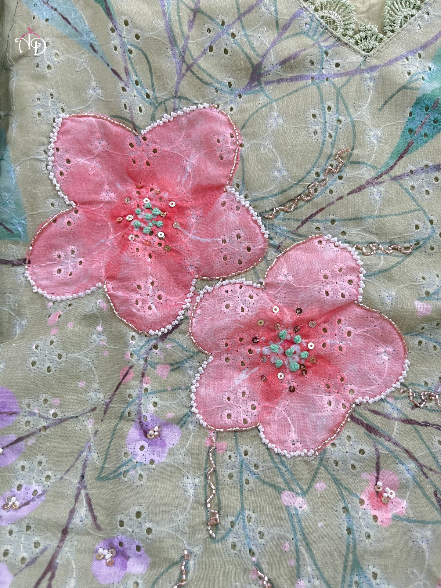 Matrut | Blossom Grace Pista Green Straight Suit