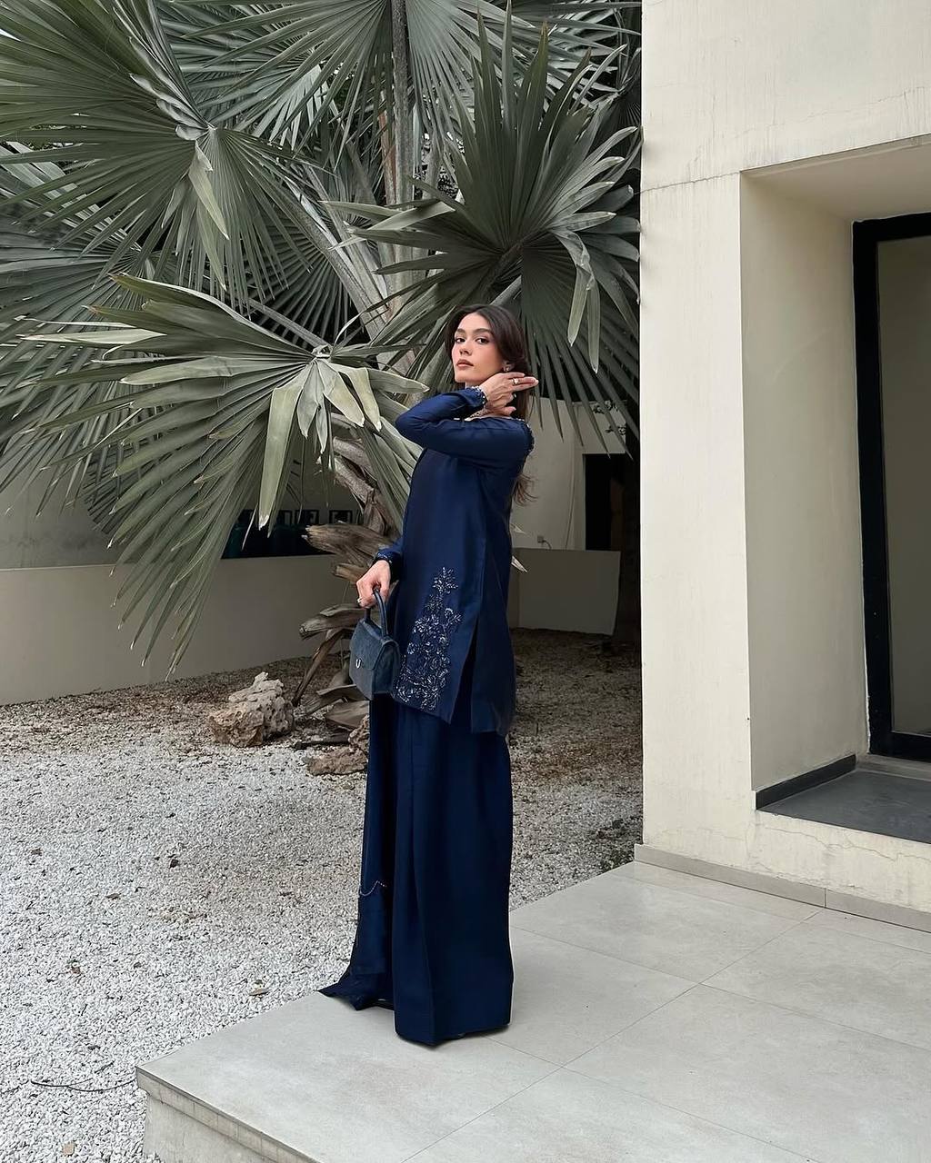 Matrut | Fiesta Navy Blue Sharara Suit