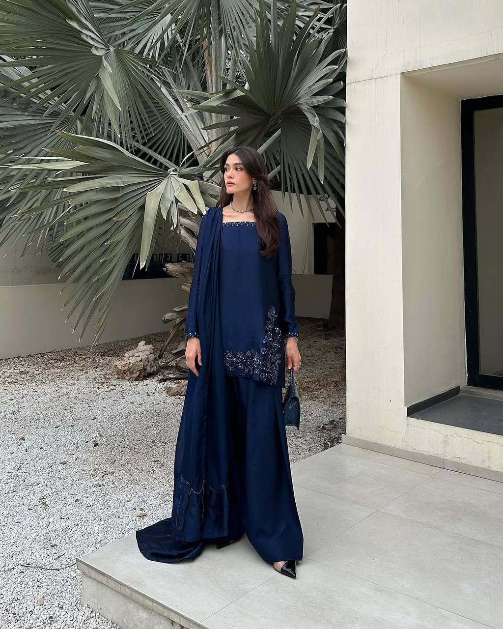 Matrut | Fiesta Navy Blue Sharara Suit