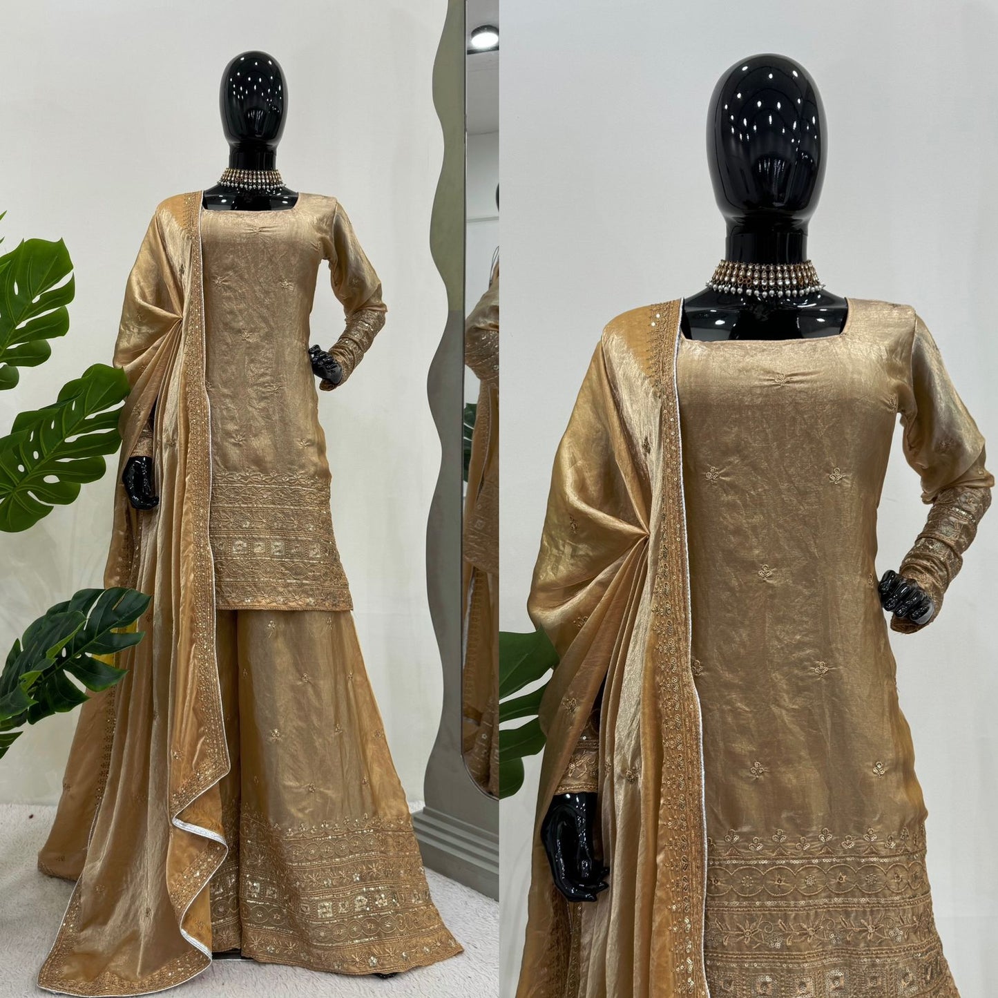 Matrut | Adaara Soft Gold Sharara Suit