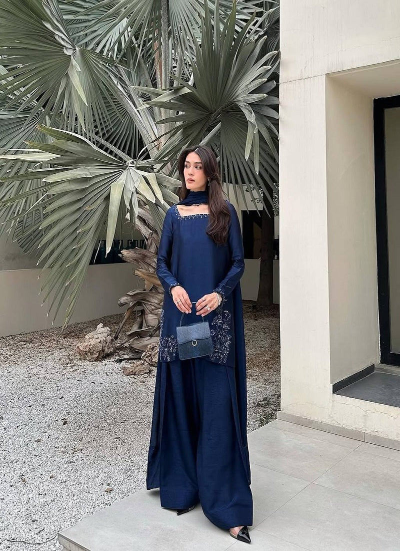 Matrut | Fiesta Navy Blue Sharara Suit