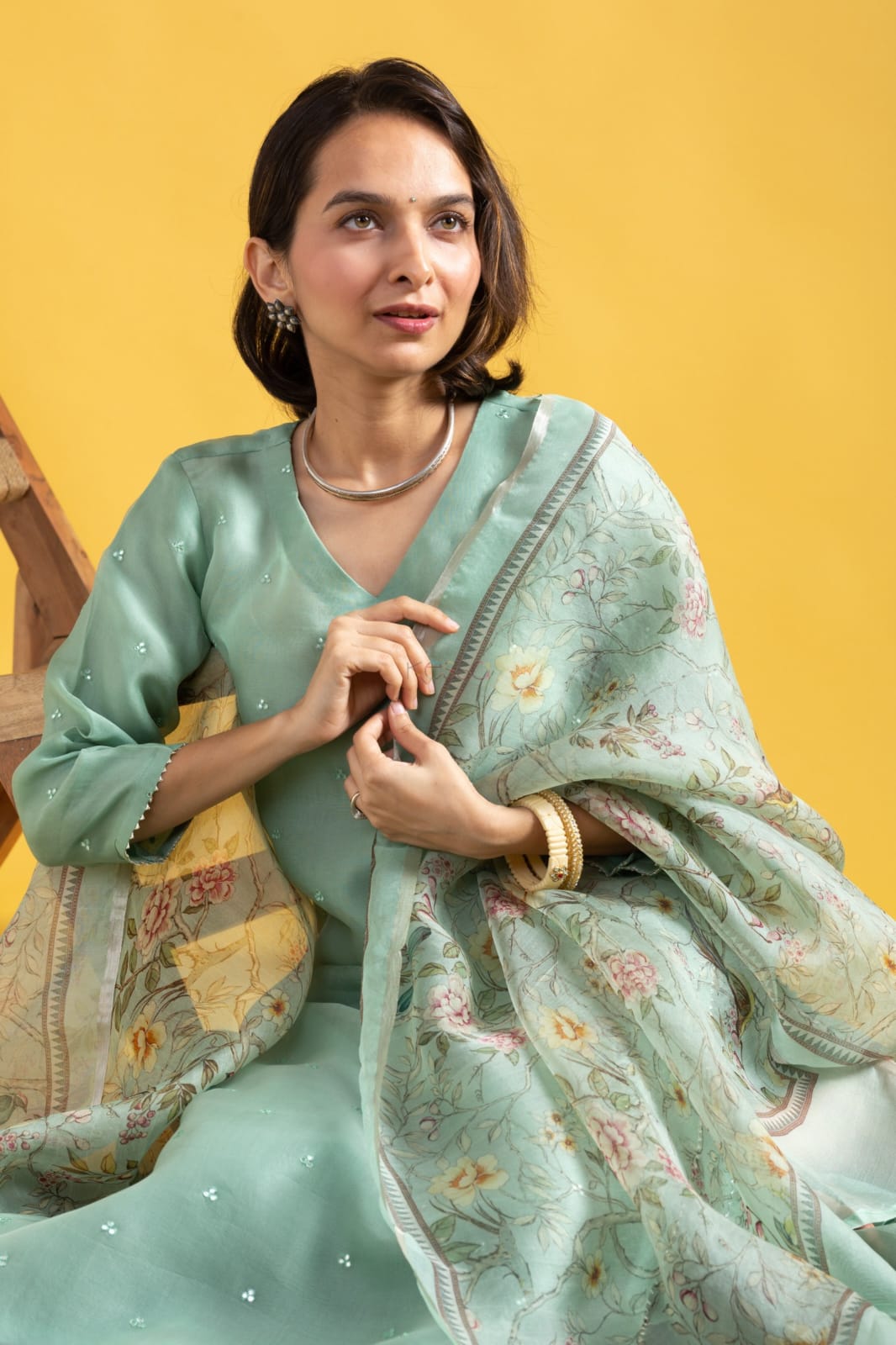 Matrut | Sumukhi Sea Green Straight Suit