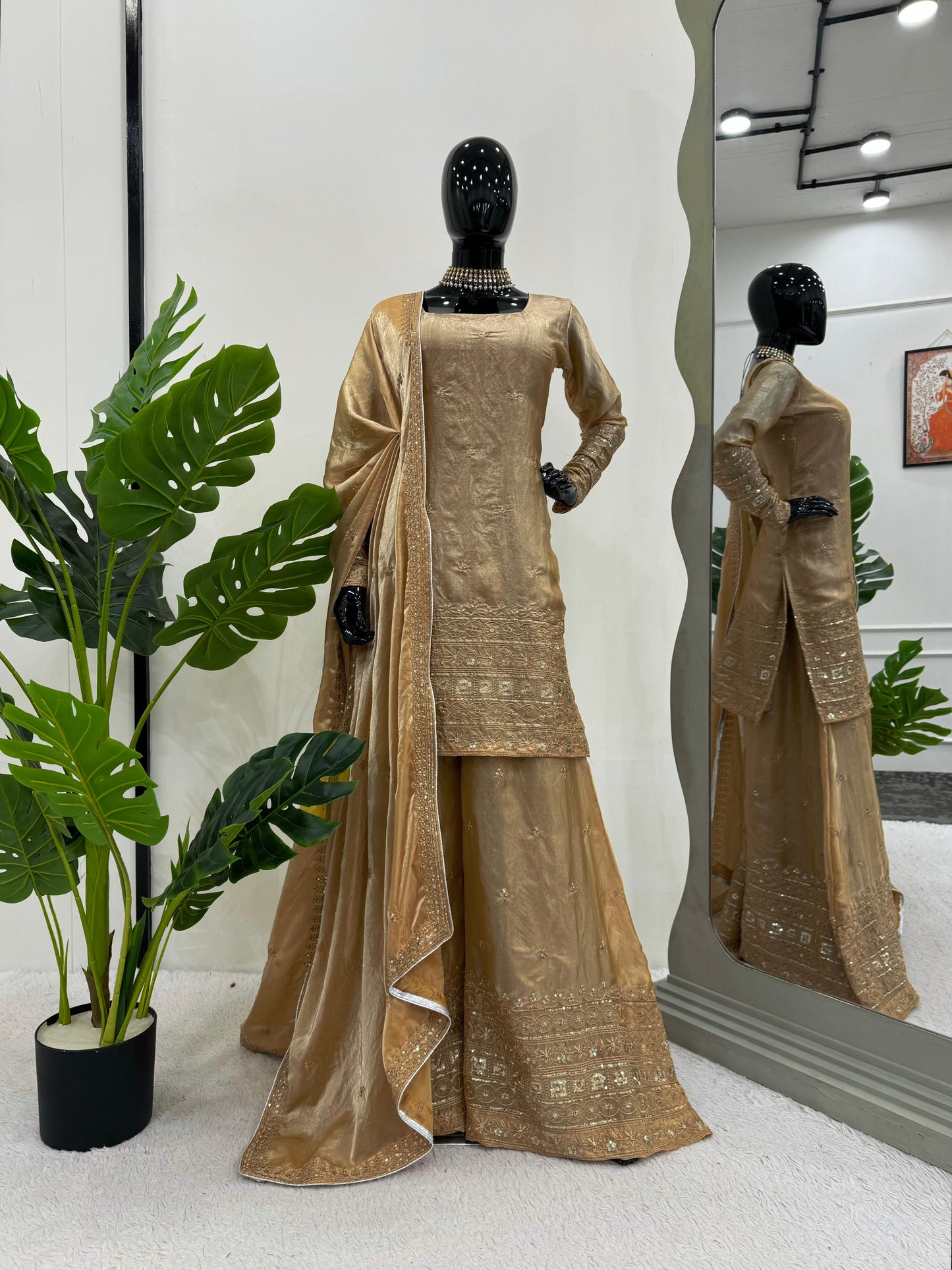 Matrut | Adaara Soft Gold Sharara Suit