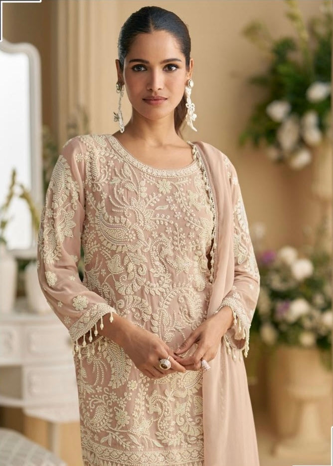 Matrut | Sana Nude Pink Palazzo Suit