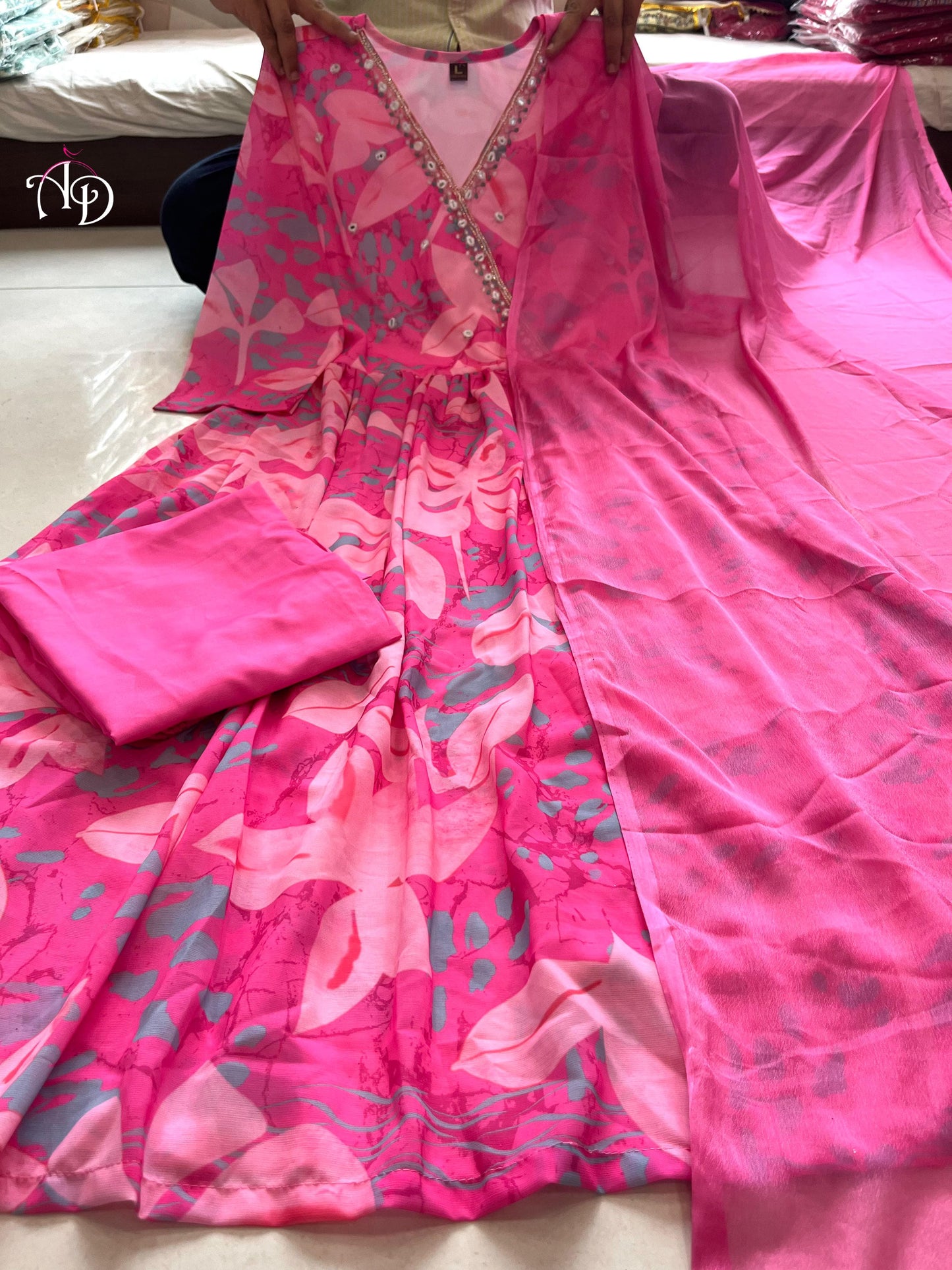 Matrut | Floral Joy Blush Pink Anarkali Suit