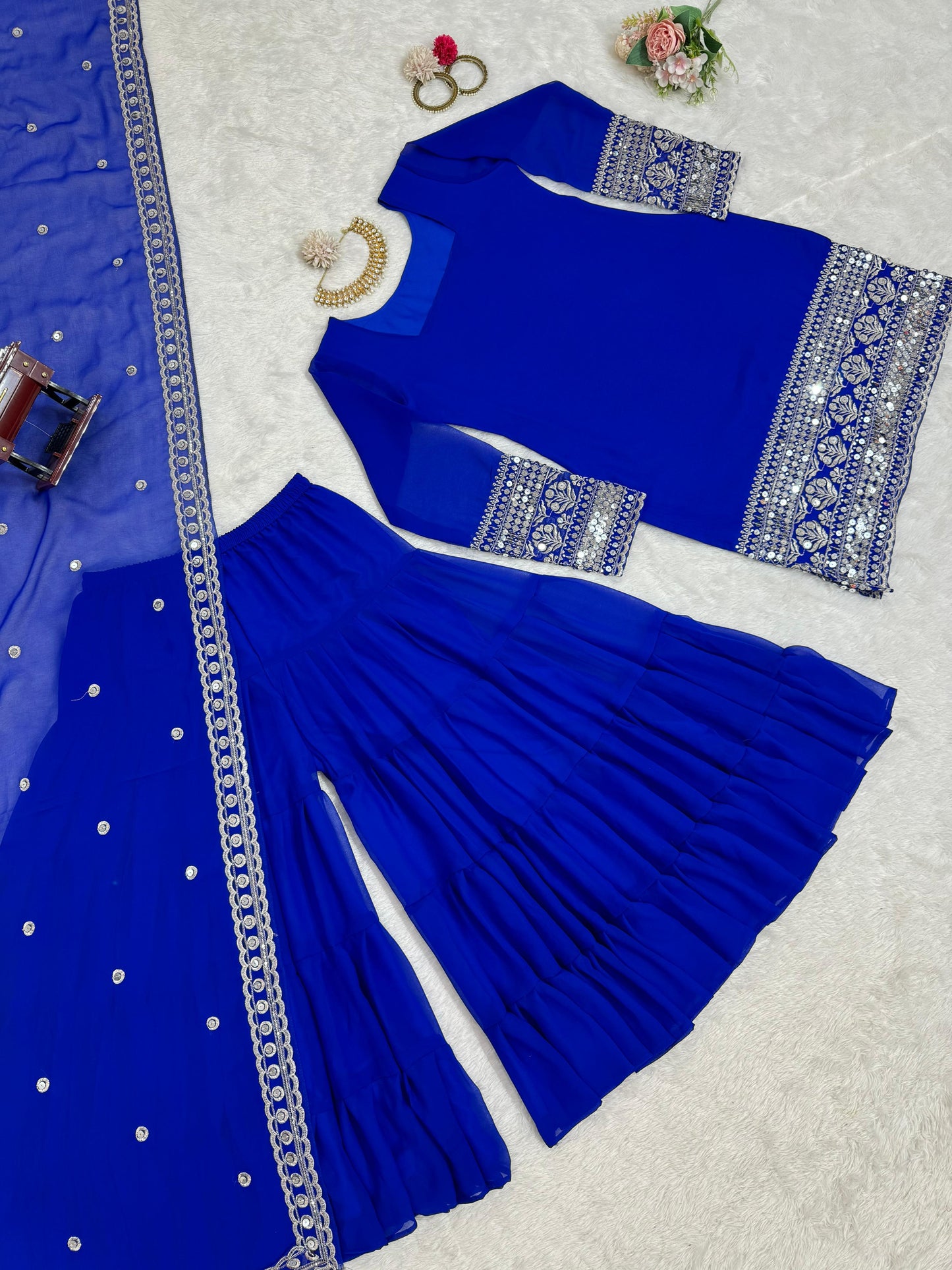 Matrut | Adaara Royal Blue Sharara Suit