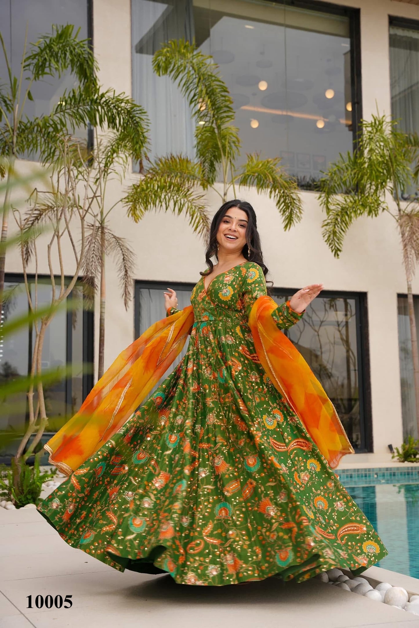Matrut | Gulnoor Mehendi Green Anarakali