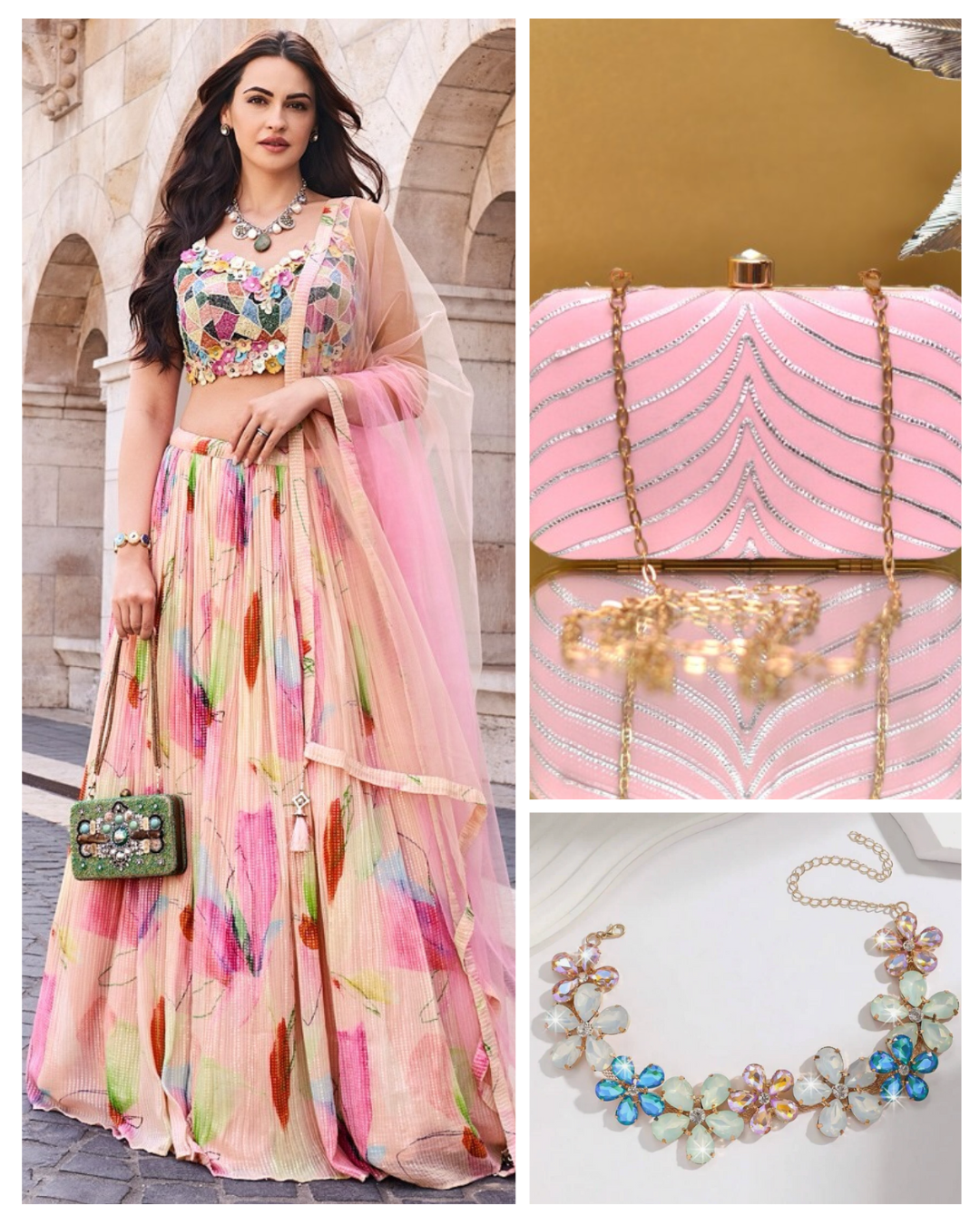 On rent - FULL SET | Sakhiyaa Multicolor Lehenga Set