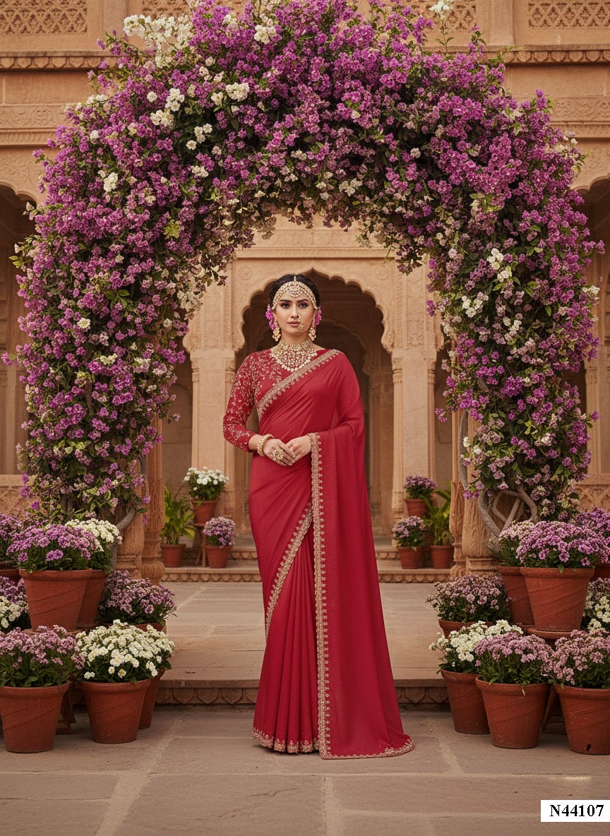 Matrut | Karwa Chauth Edit Red Saree - 007