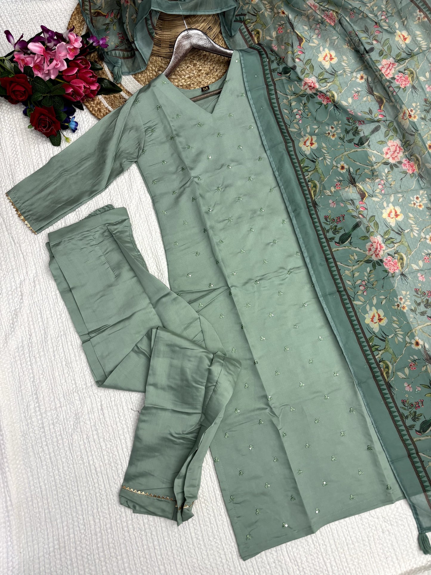 Matrut | Sumukhi Sea Green Straight Suit
