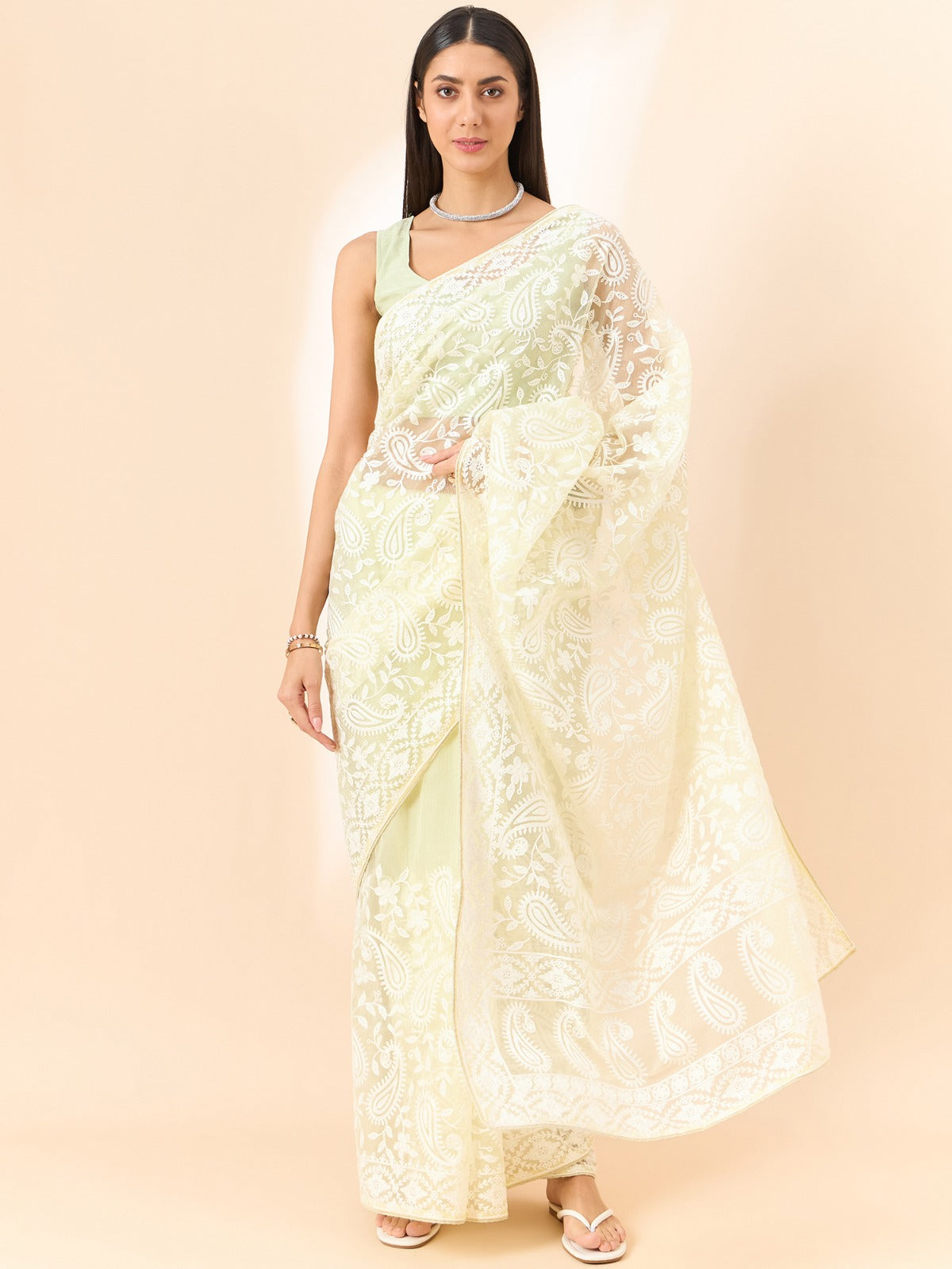Matrut | Taru Light Yellow Saree