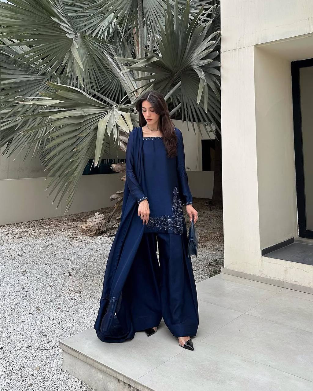 Matrut | Fiesta Navy Blue Sharara Suit