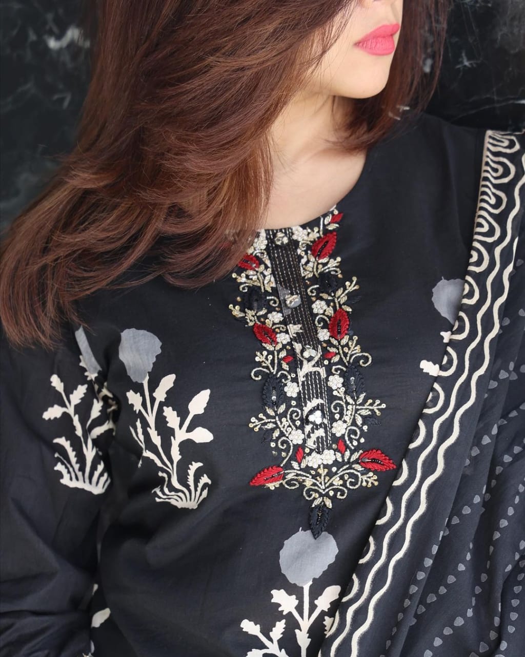 Matrut | Floral Joy Black Straight Suit