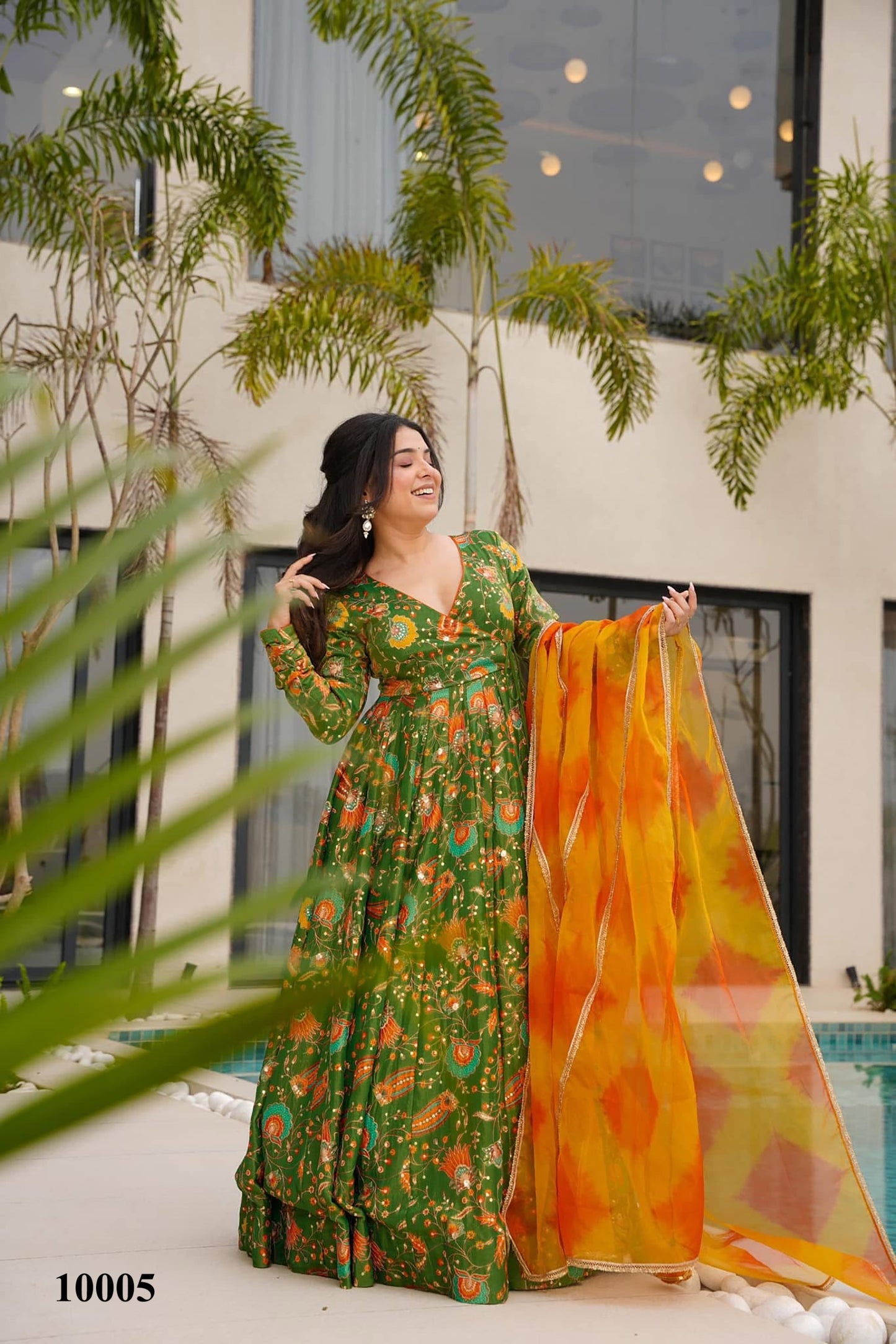 Matrut | Gulnoor Mehendi Green Anarakali
