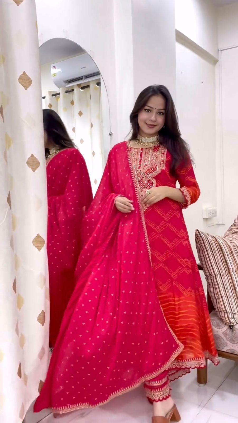 Matrut | Krupa Pink Orange Straight Suit