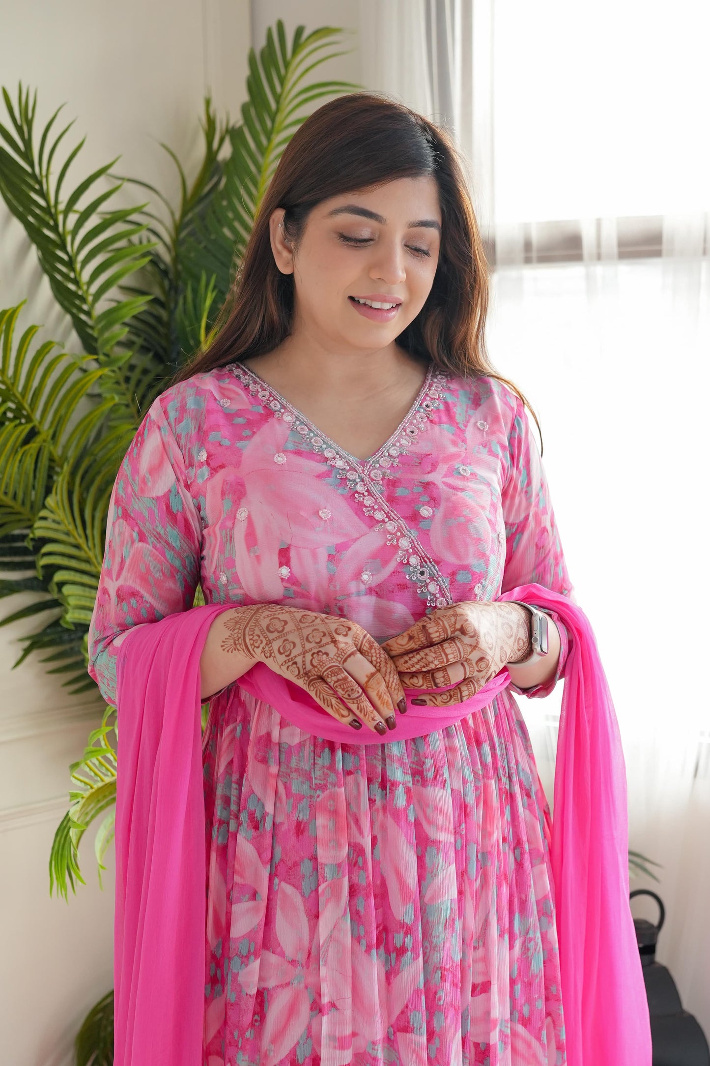 Matrut | Floral Joy Blush Pink Anarkali Suit