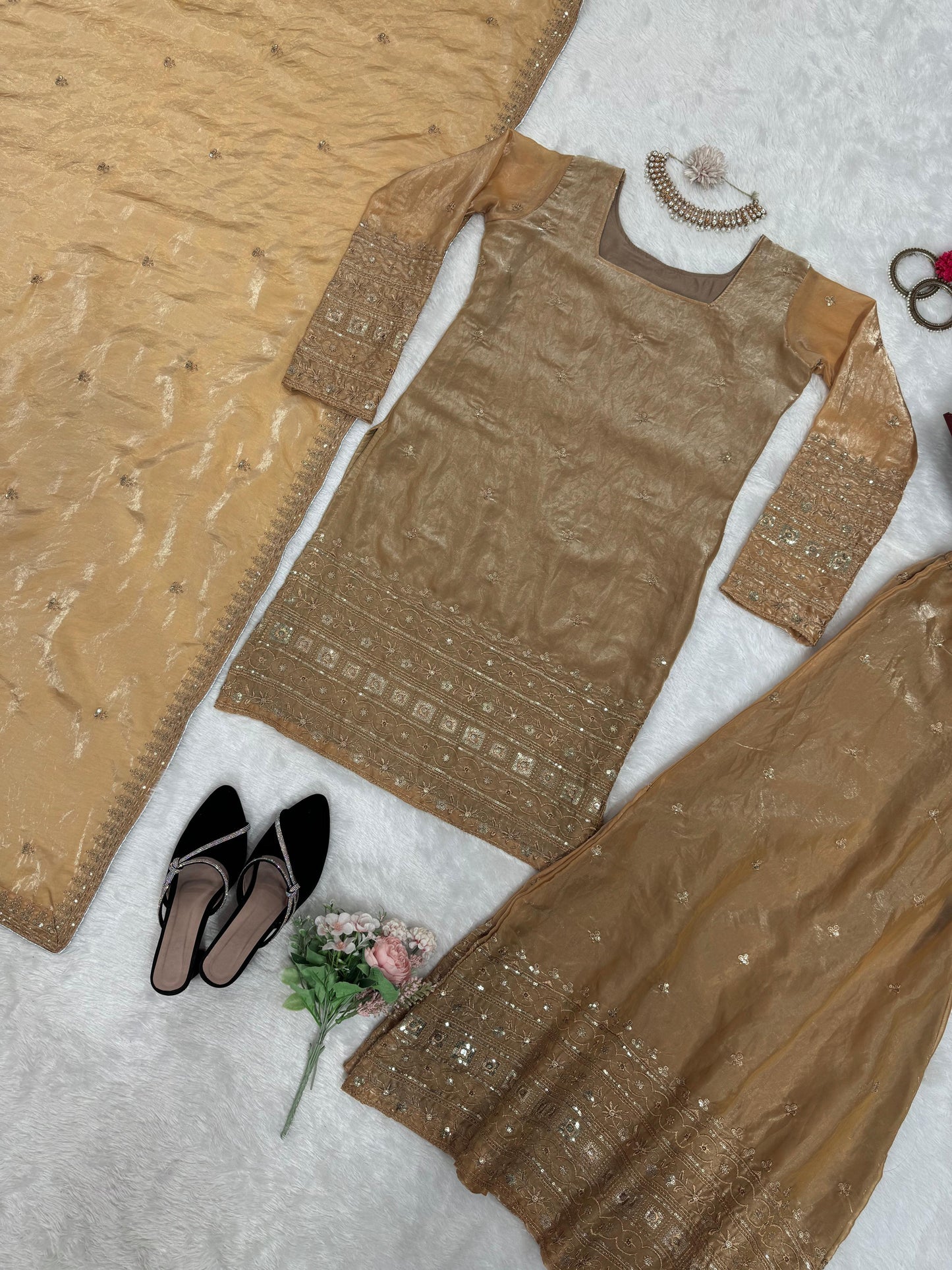 Matrut | Adaara Soft Gold Sharara Suit