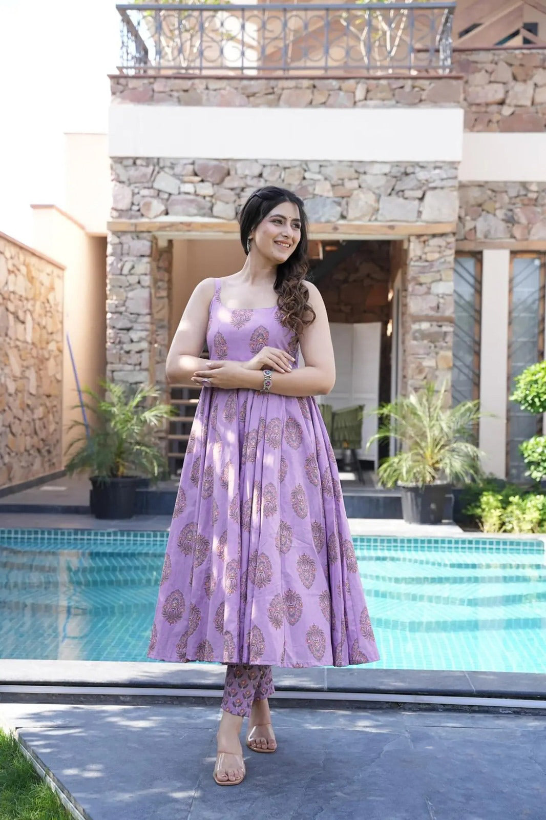 Matrut | Sthir Purple Anarkali Suit