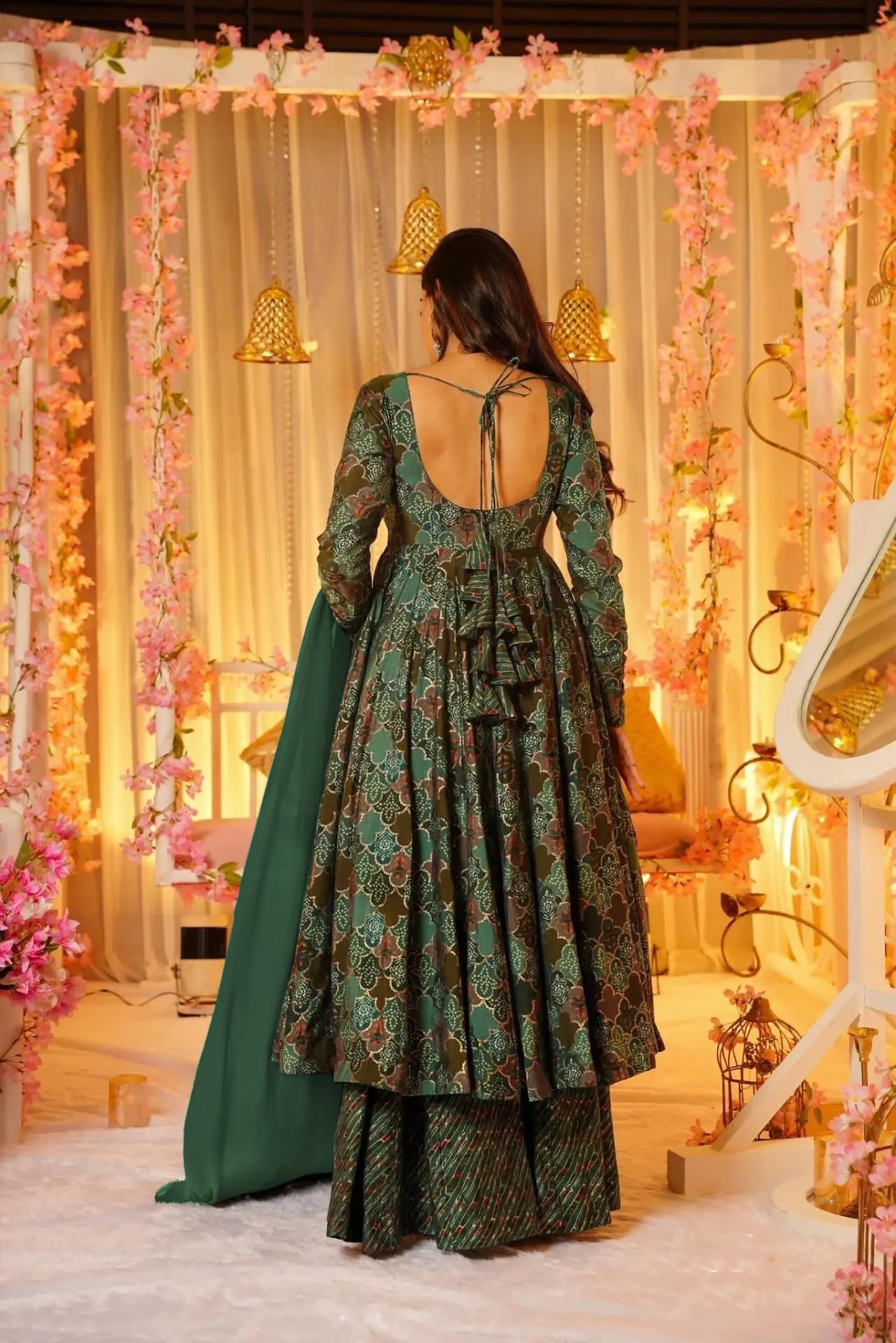 Matrut | Pehchan Bottle Green Anarkali Suit