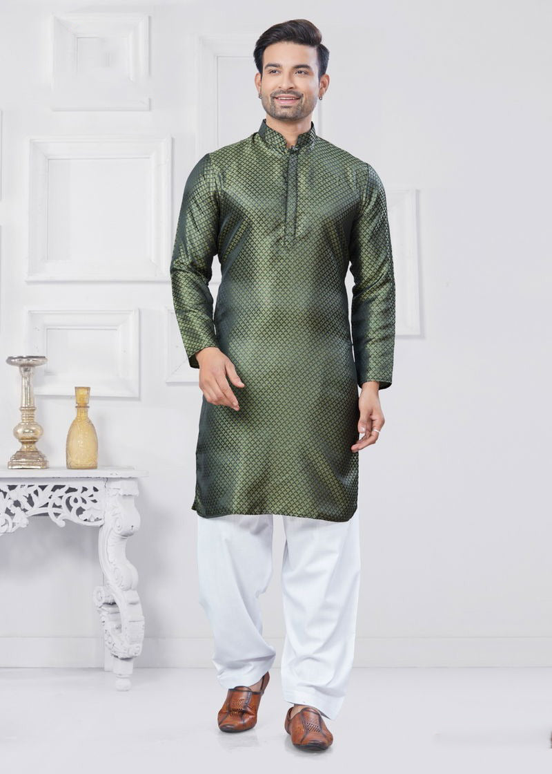 Matrut | Rangoon Dark Green Kurta Set