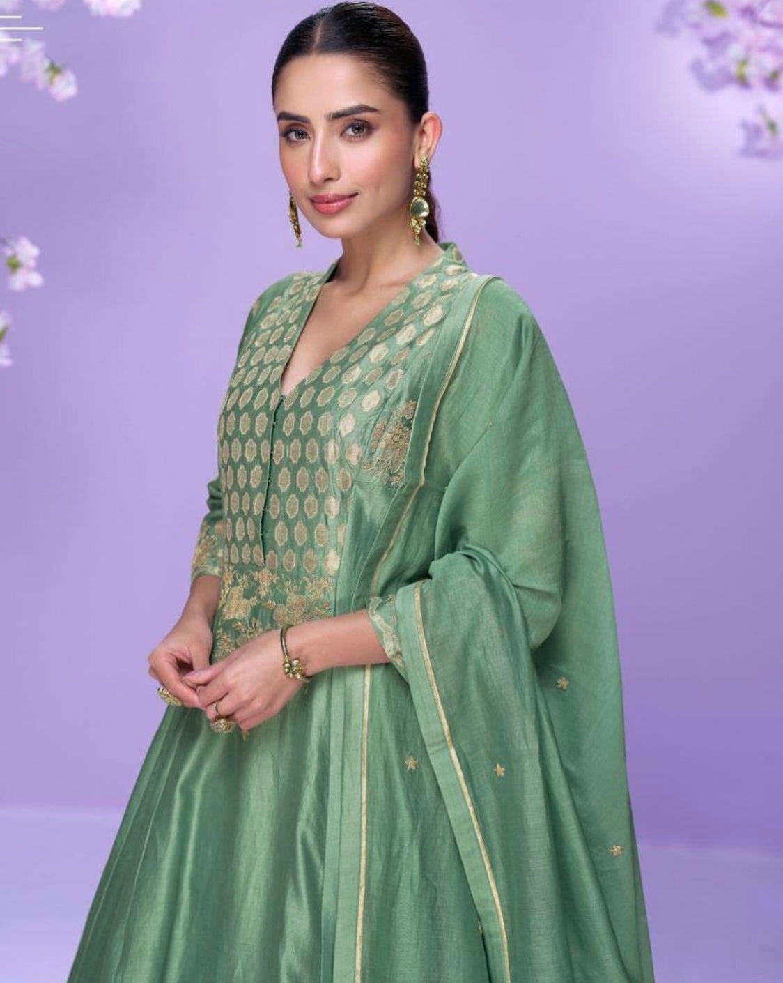 Matrut | Mausam Sea Green A-line Suit