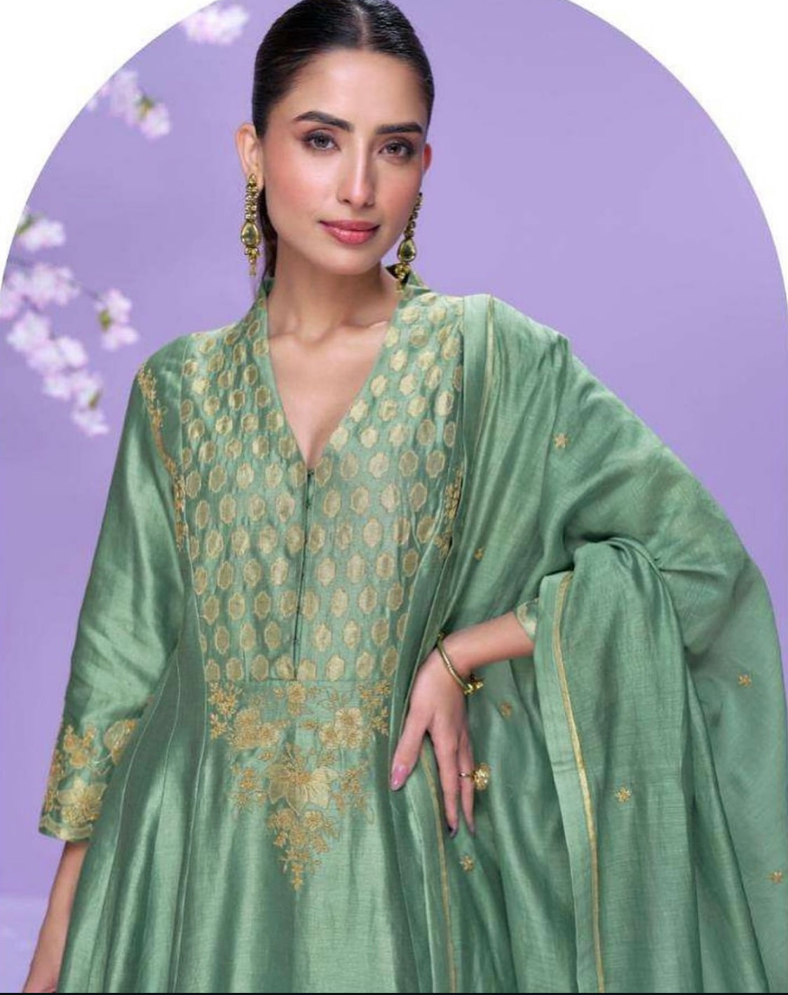 Matrut | Mausam Sea Green A-line Suit