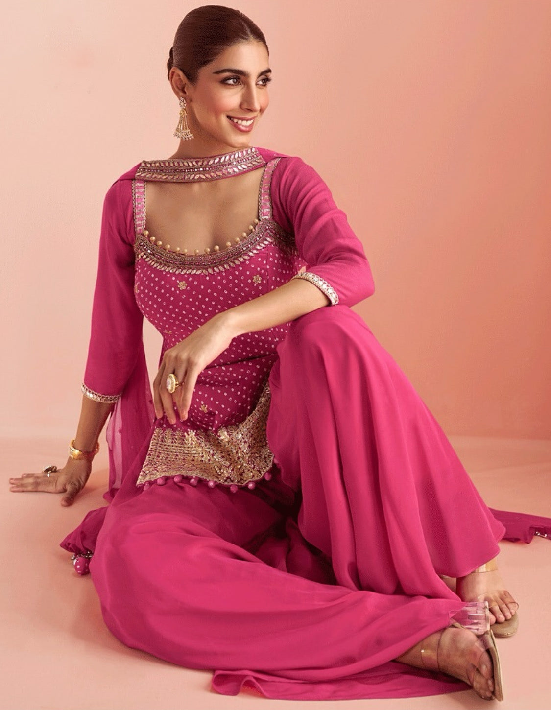 Matrut | Barkha Rani Pink Palazzo Suit