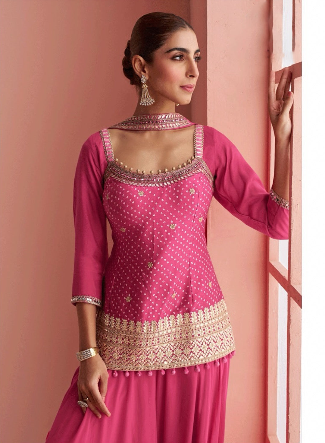 Matrut | Barkha Rani Pink Palazzo Suit