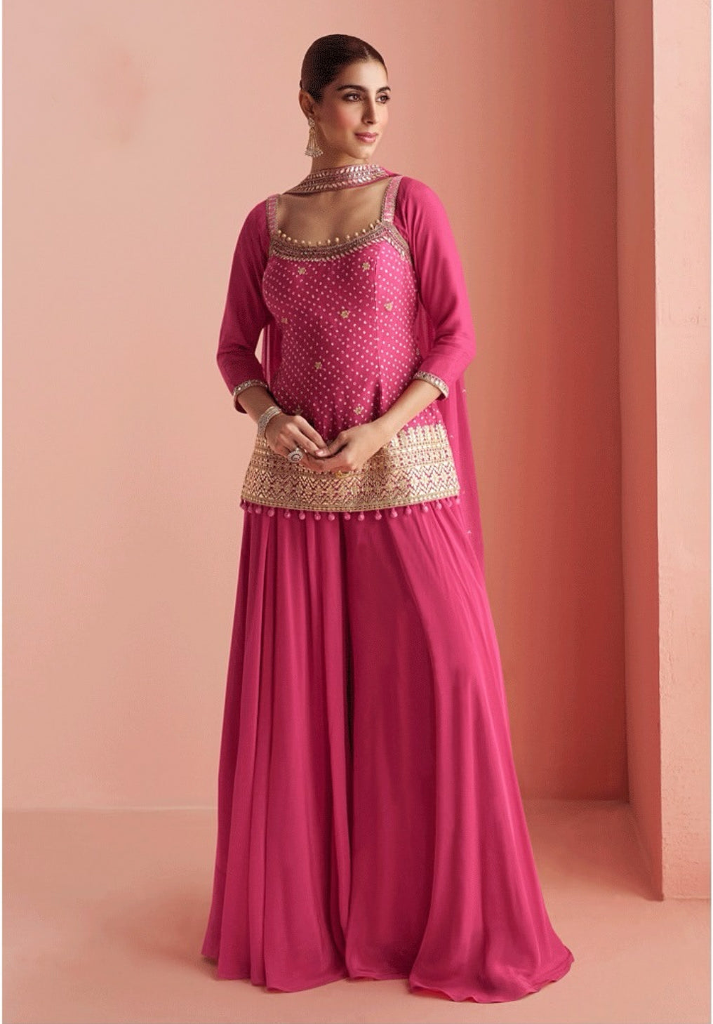 Matrut | Barkha Rani Pink Palazzo Suit