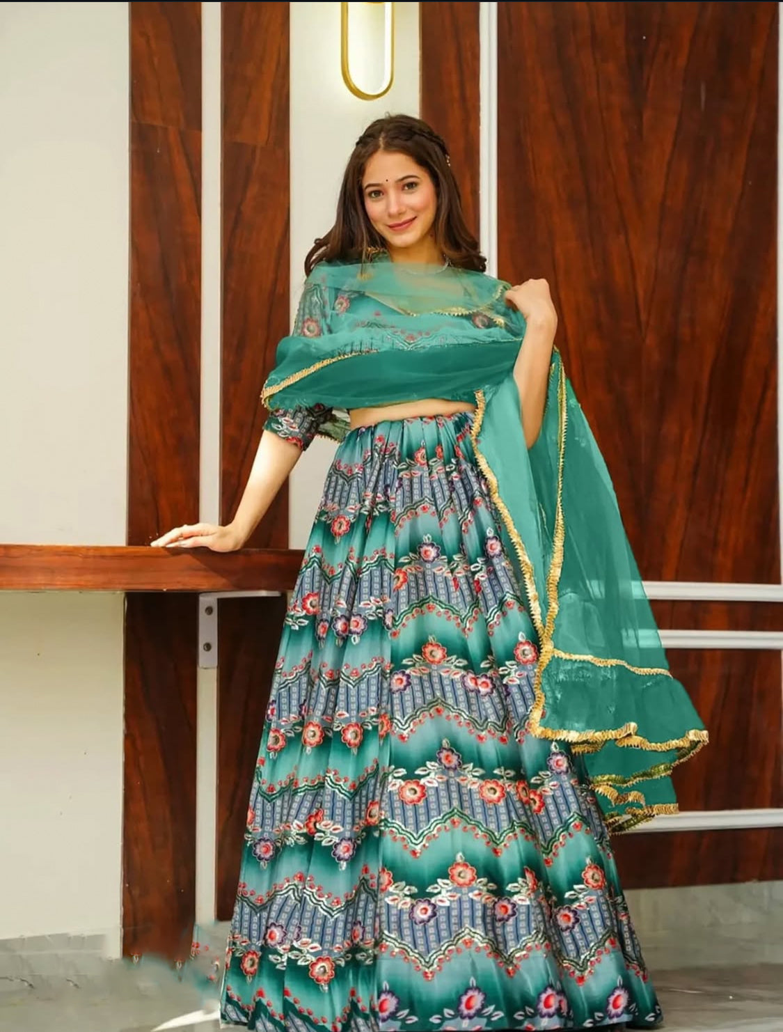 Matrut | Sacred Sea Green Lehenga