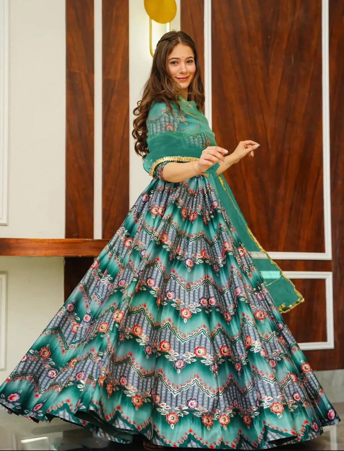 Matrut | Saburi Sea Green Lehenga