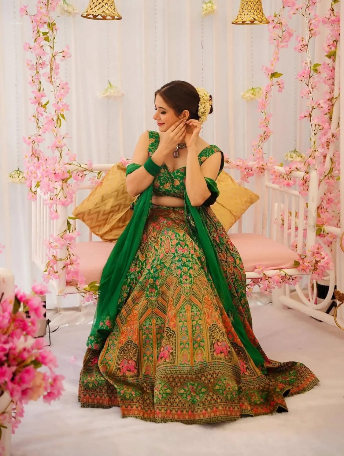 Matrut | Sacred Natural Green Lehenga