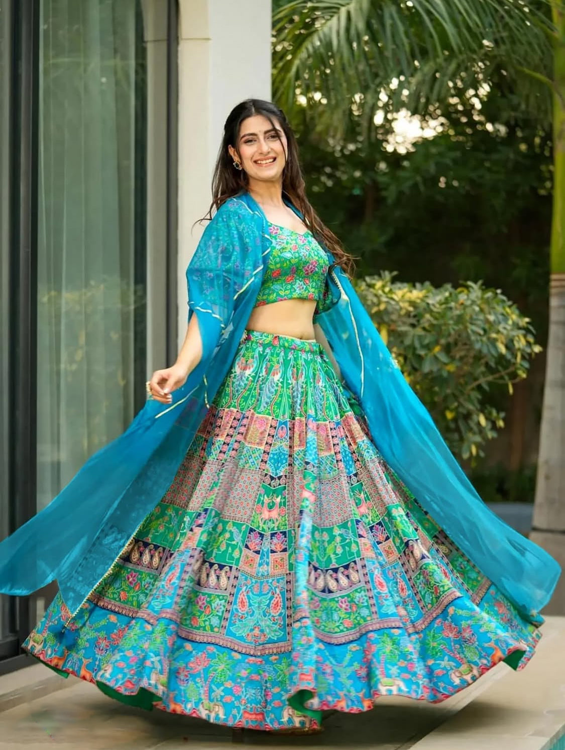 Matrut | Sacred Blue-Green Lehenga