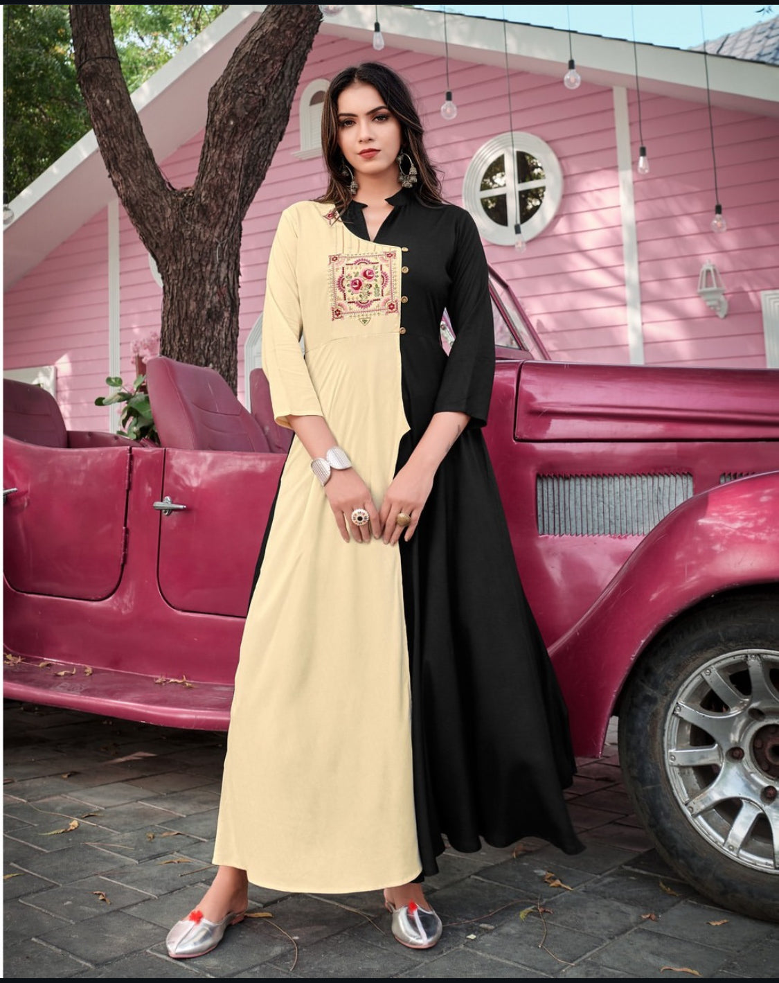 Matrut | Ravia Beige-Black Gown