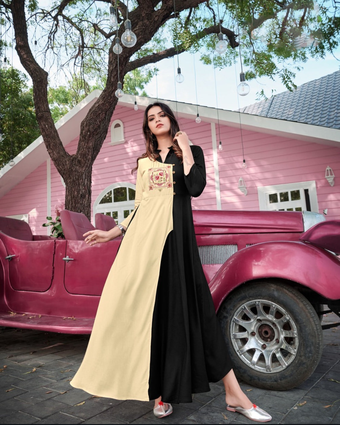 Matrut | Ravia Beige-Black Gown