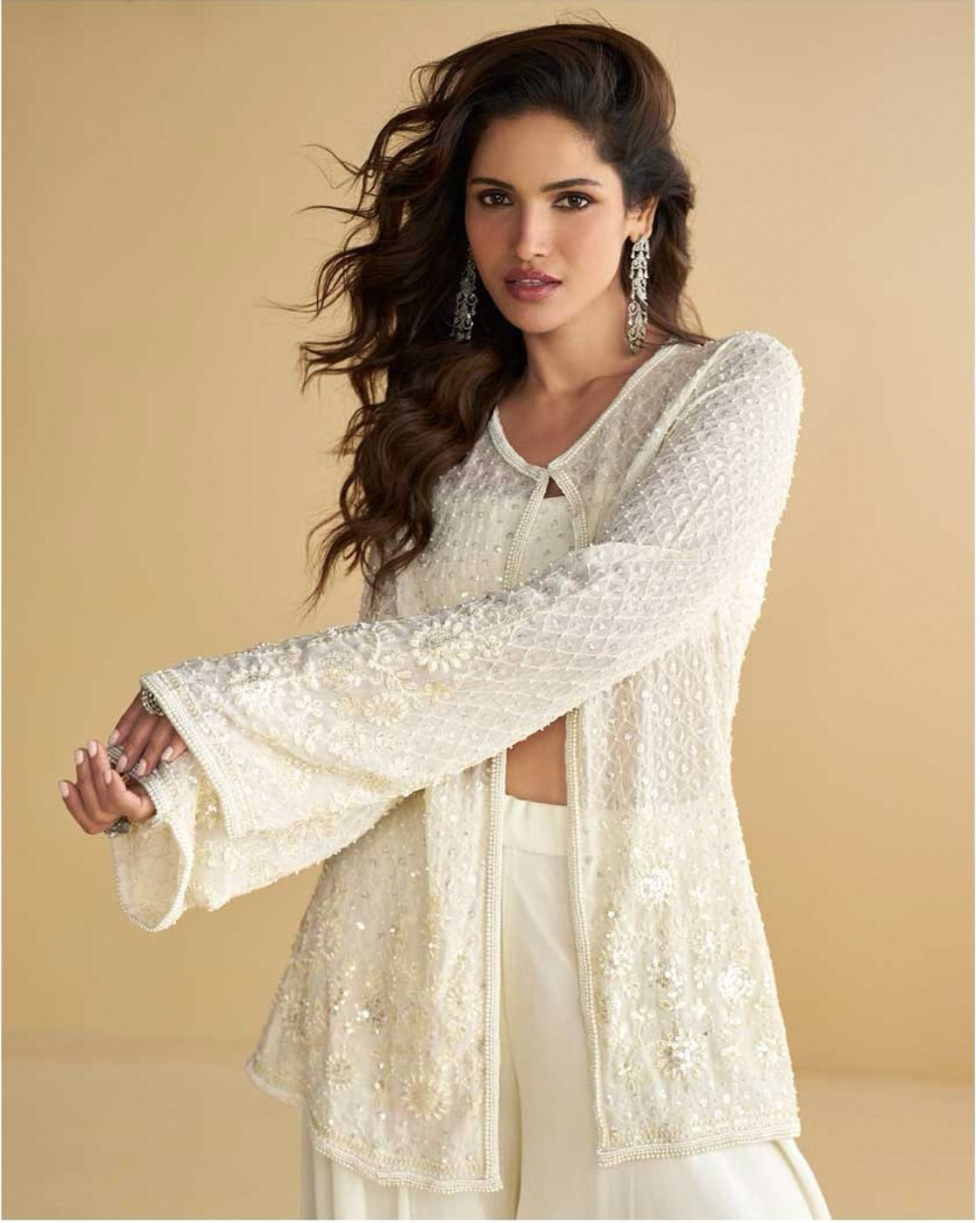 Nitya White Indo-western