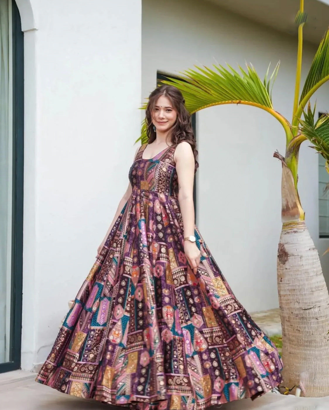 Matrut | Blush & Bold Purple Multicolor Gown