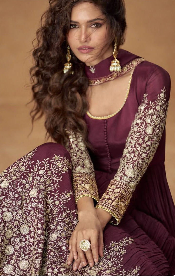 Mehar Wine Gown