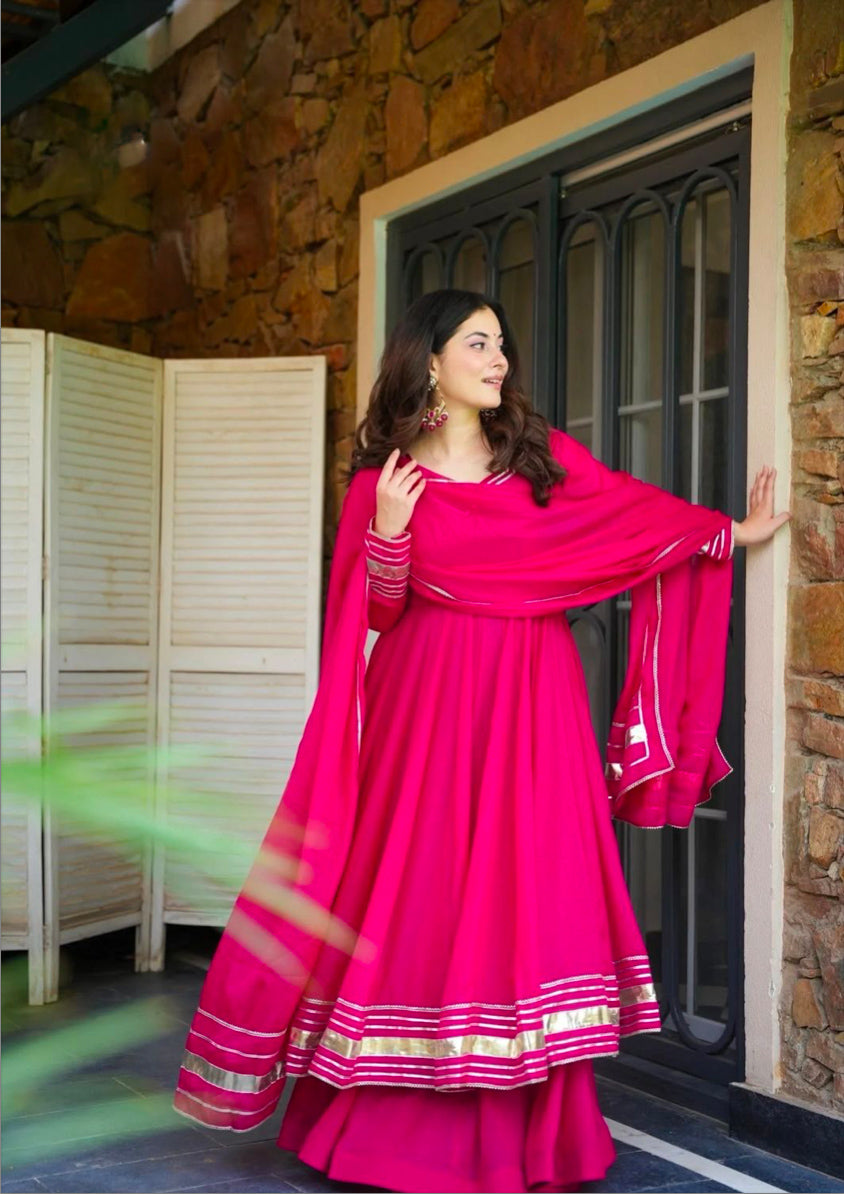 Matrut | Madhuri Rani Pink Anarkali Suit