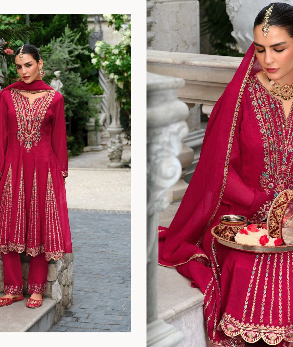 Matrut | Karwa Rani Pink Anarkali Suit