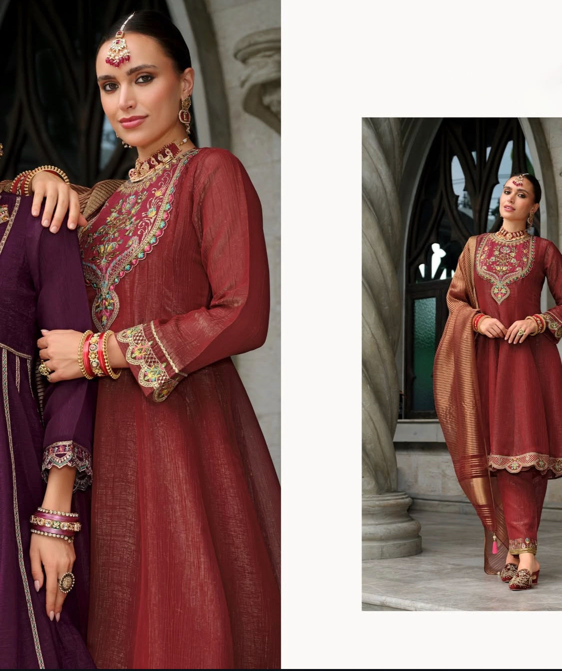 Matrut | Karwa Rusty Red Anarkali Suit