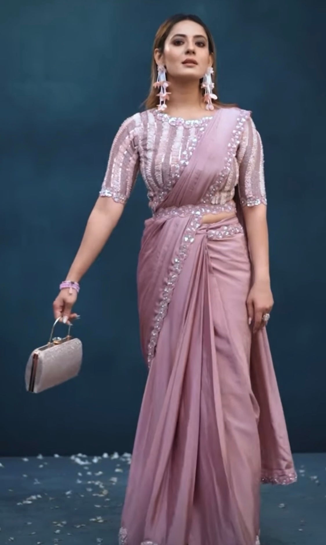Matrut | 1 min Saree Mauve Ultra Glam