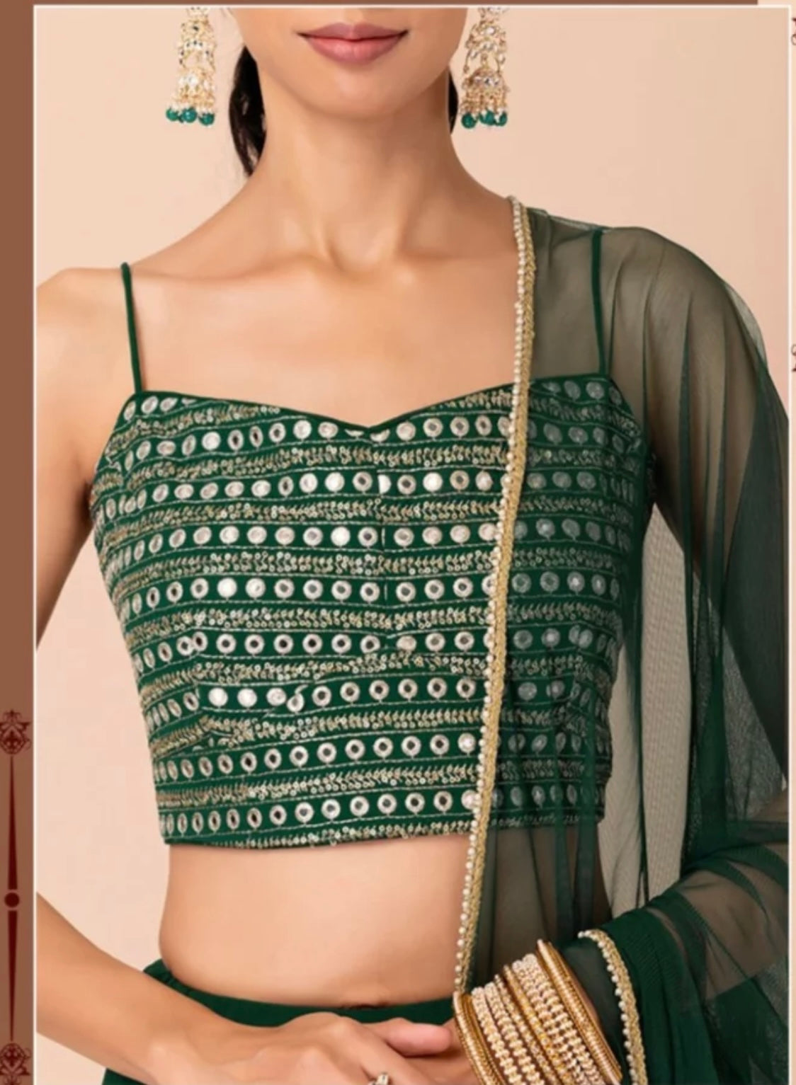 Matrut | Sunehri Glam Green Lehenga Set