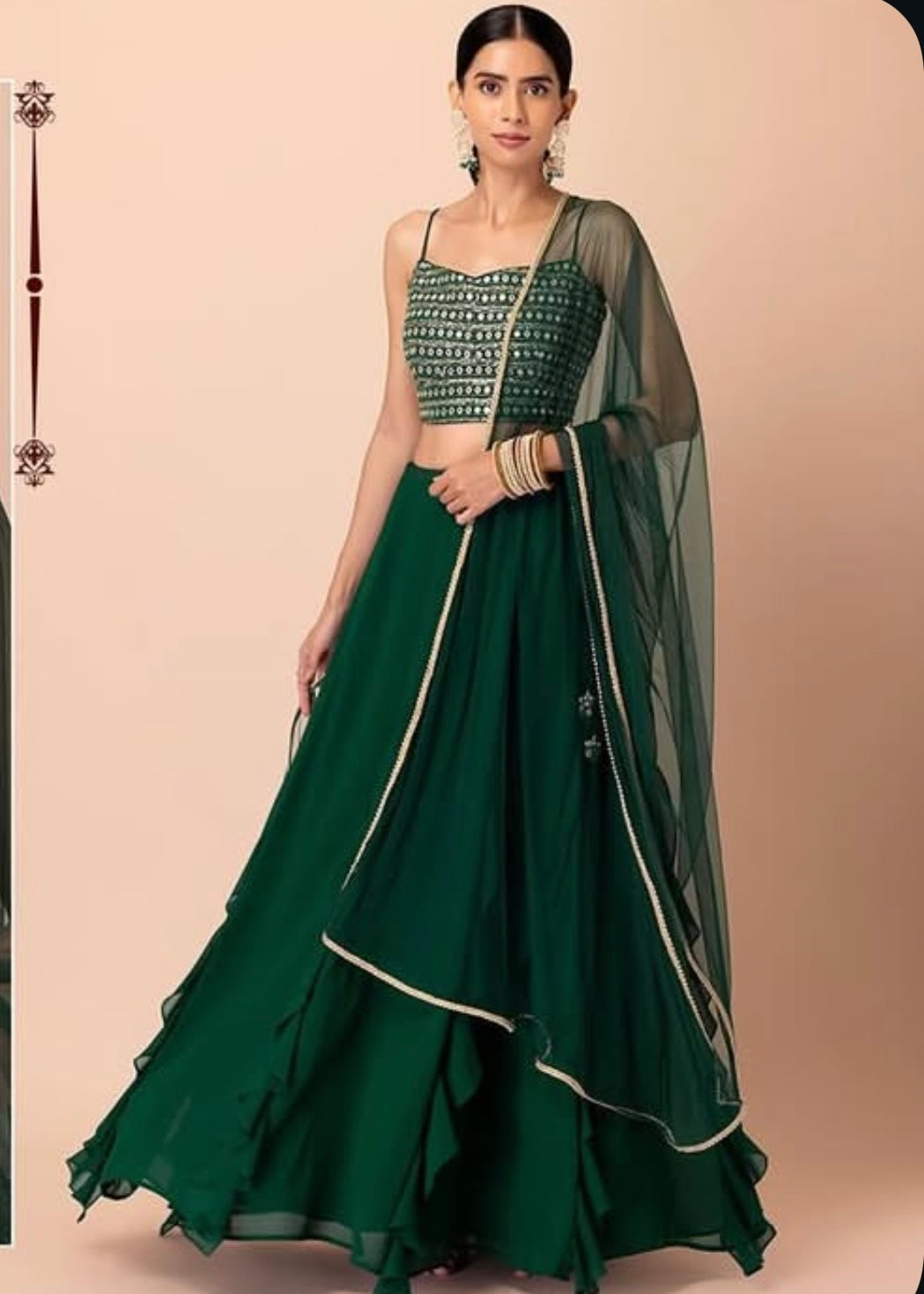 Matrut | Sunehri Glam Green Lehenga Set